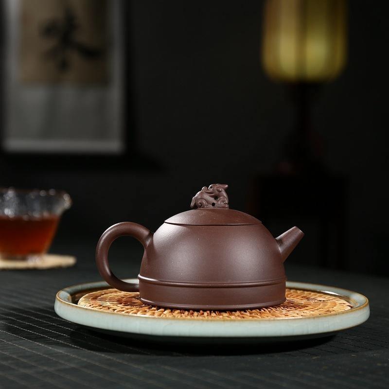 Yixing Zisha Teapot [Half Moon] (Zi Ni - 300ml) - YIQIN TEA HOUSE | yiqinteahouse.com | 200-300ml, teapot, teaware, zisha teapot