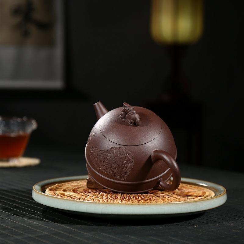 Yixing Zisha Teapot [Half Moon] (Zi Ni - 300ml) - YIQIN TEA HOUSE | yiqinteahouse.com | 200-300ml, teapot, teaware, zisha teapot