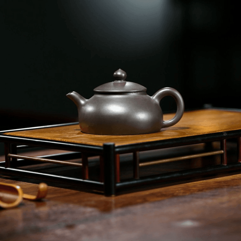 Yixing Zisha Teapot [Han Bian] (Hei Zhu Ni - 190ml) - YIQIN TEA HOUSE | yiqinteahouse.com | <200ml, teapot, teaware, zisha teapot