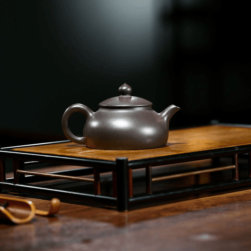 Yixing Zisha Teapot [Han Bian] (Hei Zhu Ni - 190ml) - YIQIN TEA HOUSE | yiqinteahouse.com | <200ml, teapot, teaware, zisha teapot