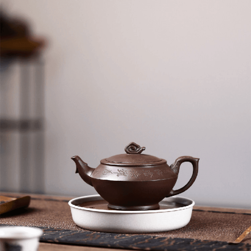 Yixing Zisha Teapot [Han Yun Pot] (Zi Ni - 280ml) - YIQIN TEA HOUSE | yiqinteahouse.com | 200-300ml, new arrival, teapot, teaware, zisha teapot