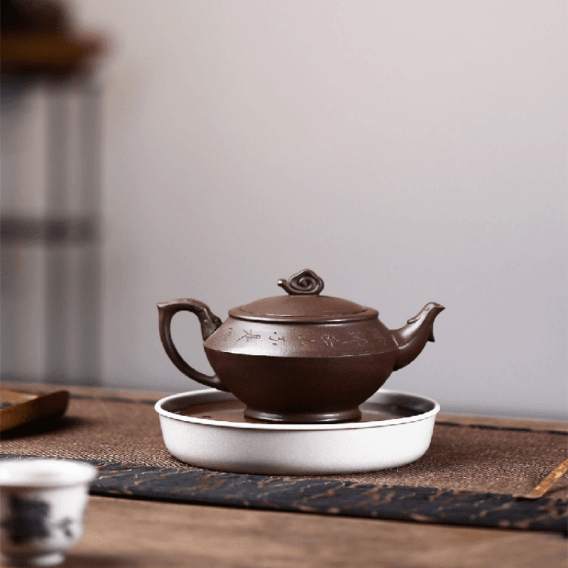 Yixing Zisha Teapot [Han Yun Pot] (Zi Ni - 280ml) - YIQIN TEA HOUSE | yiqinteahouse.com | 200-300ml, new arrival, teapot, teaware, zisha teapot