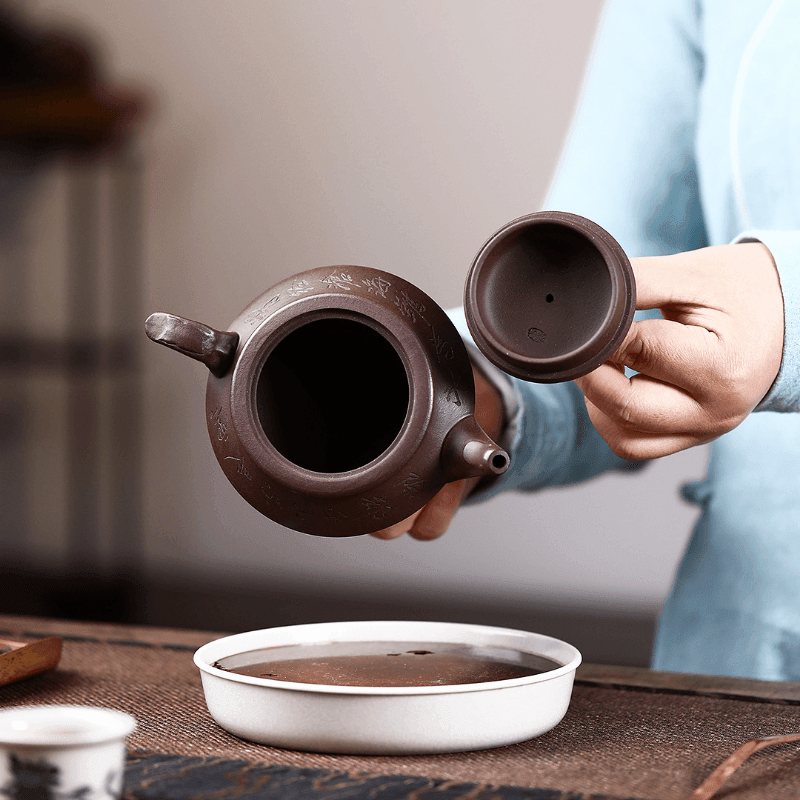 Yixing Zisha Teapot [Han Yun Pot] (Zi Ni - 280ml) - YIQIN TEA HOUSE | yiqinteahouse.com | 200-300ml, new arrival, teapot, teaware, zisha teapot