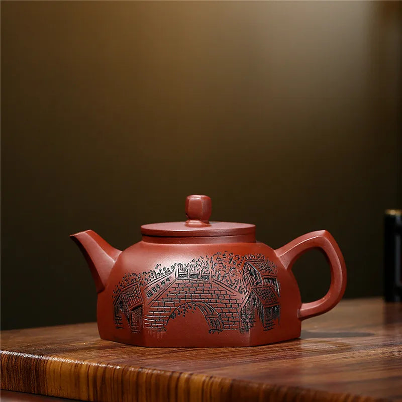 Yixing Zisha Teapot [Jiangnan Lifang Jing Lan] (Zi Ni - 220ml) - YIQIN TEA HOUSE | yiqinteahouse.com | 200-300ml, new arrival, teapot, teaware, zisha teapot