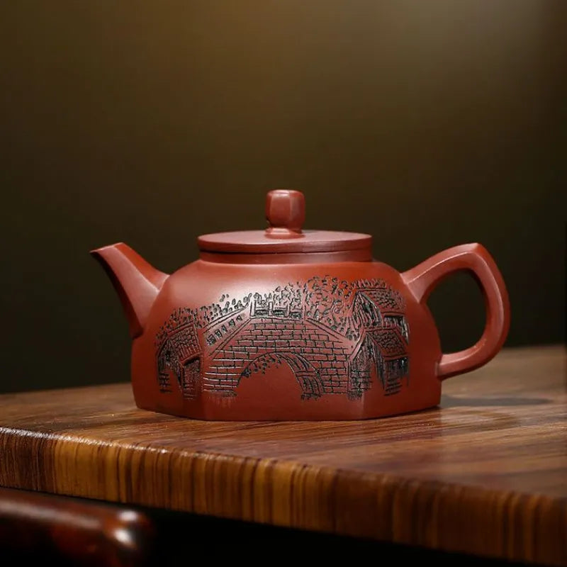 Yixing Zisha Teapot [Jiangnan Lifang Jing Lan] (Zi Ni - 220ml) - YIQIN TEA HOUSE | yiqinteahouse.com | 200-300ml, new arrival, teapot, teaware, zisha teapot