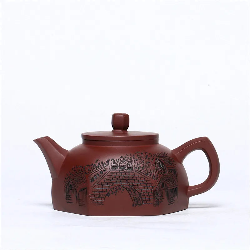 Yixing Zisha Teapot [Jiangnan Lifang Jing Lan] (Zi Ni - 220ml) - YIQIN TEA HOUSE | yiqinteahouse.com | 200-300ml, new arrival, teapot, teaware, zisha teapot