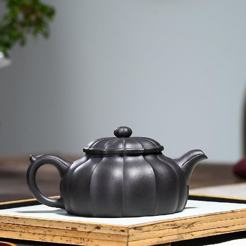 Yixing Zisha Teapot [Jin Nang Bian Zhong] (Hei Ni - 250ml) - YIQIN TEA HOUSE | yiqinteahouse.com | 200-300ml, new arrival, teapot, teaware, zisha teapot