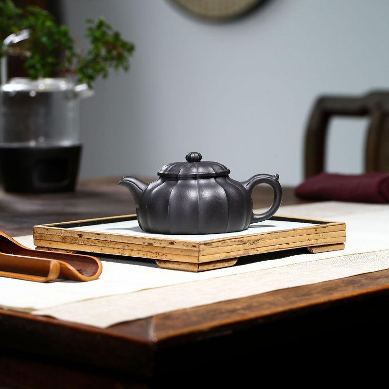 Yixing Zisha Teapot [Jin Nang Bian Zhong] (Hei Ni - 250ml) - YIQIN TEA HOUSE | yiqinteahouse.com | 200-300ml, new arrival, teapot, teaware, zisha teapot