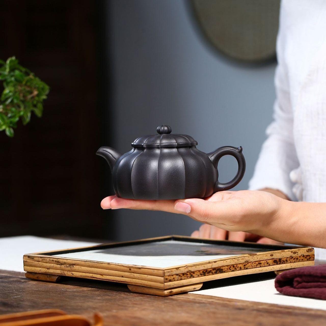 Yixing Zisha Teapot [Jin Nang Bian Zhong] (Hei Ni - 250ml) - YIQIN TEA HOUSE | yiqinteahouse.com | 200-300ml, new arrival, teapot, teaware, zisha teapot