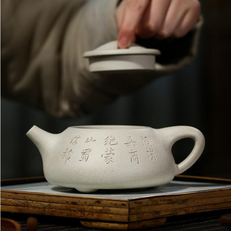 Yixing Zisha Teapot [Jingzhou Shi Piao] (Bai Duan Ni - 300ml) - YIQIN TEA HOUSE | yiqinteahouse.com | 200-300ml, teapot, teaware, zisha teapot