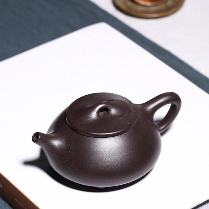 Yixing Zisha Teapot [Jingzhou Shi Piao] (Hei Jin Sha/Dahongpao - 240/210ml) - YIQIN TEA HOUSE | yiqinteahouse.com | 200-300ml, teapot, teapot hot picks, teaware, zisha teapot