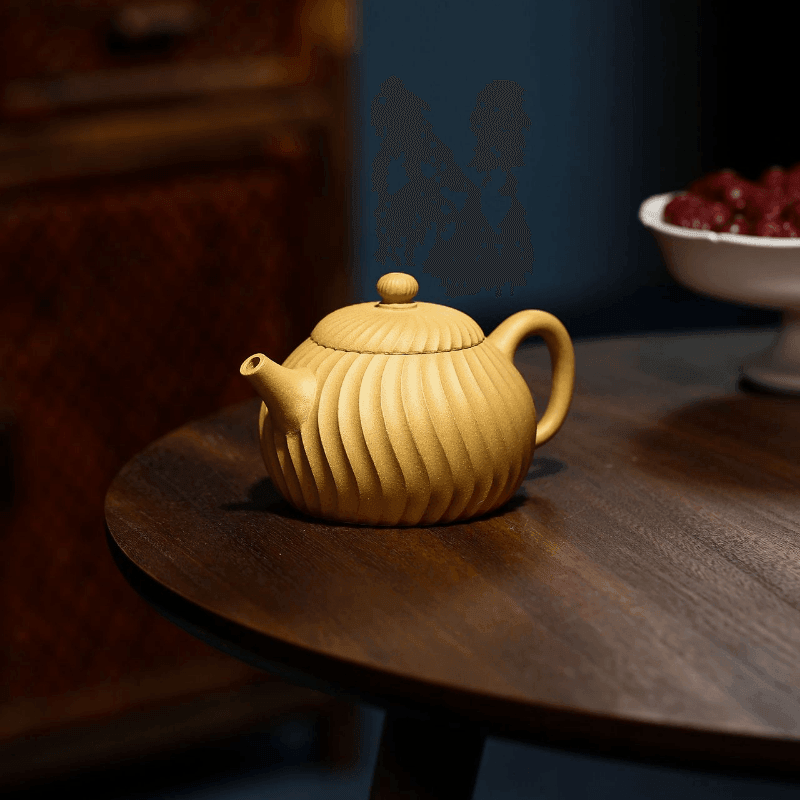 Yixing Zisha Teapot [Jinwen Wendan] (Huangjin Duan Ni - 230ml) - YIQIN TEA HOUSE | yiqinteahouse.com | 200-300ml, teapot, teaware, zisha teapot