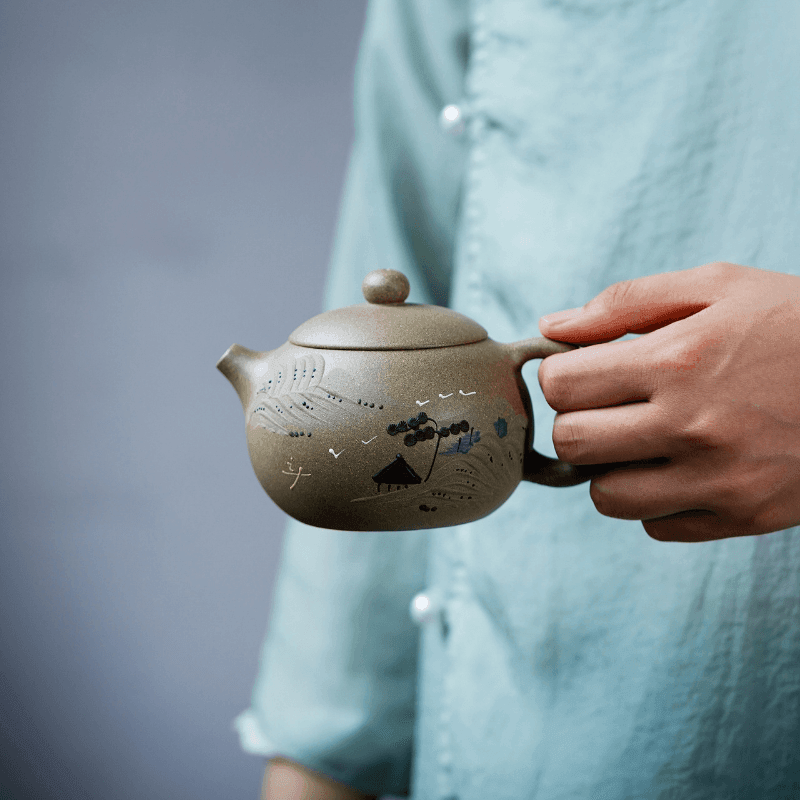 Yixing Zisha Teapot [Jinxiu Shanhe Xishi] (Douqing Sha - 270ml) - YIQIN TEA HOUSE | yiqinteahouse.com | 200-300ml, teapot, teaware, zisha teapot