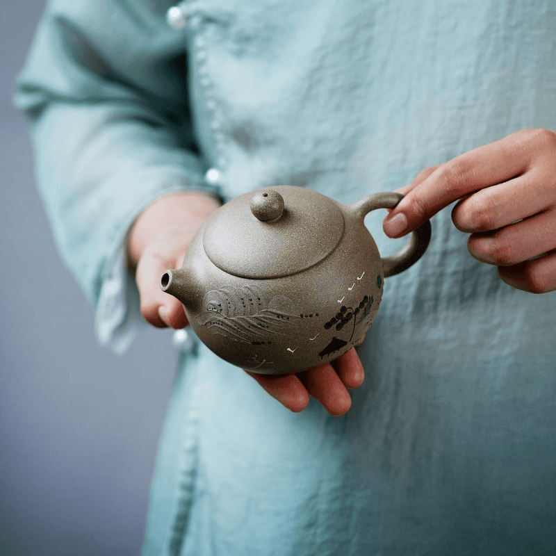 Yixing Zisha Teapot [Jinxiu Shanhe Xishi] (Douqing Sha - 270ml) - YIQIN TEA HOUSE | yiqinteahouse.com | 200-300ml, teapot, teaware, zisha teapot