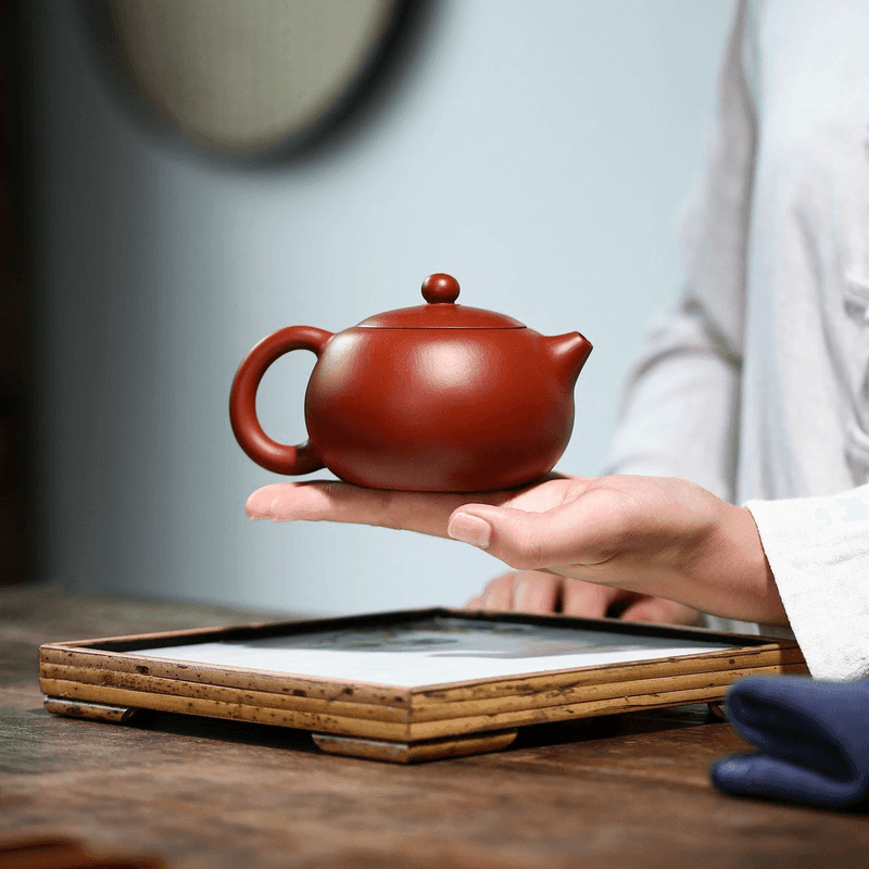 Yixing Zisha Teapot [Kagai Xishi] (Dahongpao - 220ml) - YIQIN TEA HOUSE | yiqinteahouse.com | 200-300ml, teapot, teapot hot picks, teaware, zisha teapot