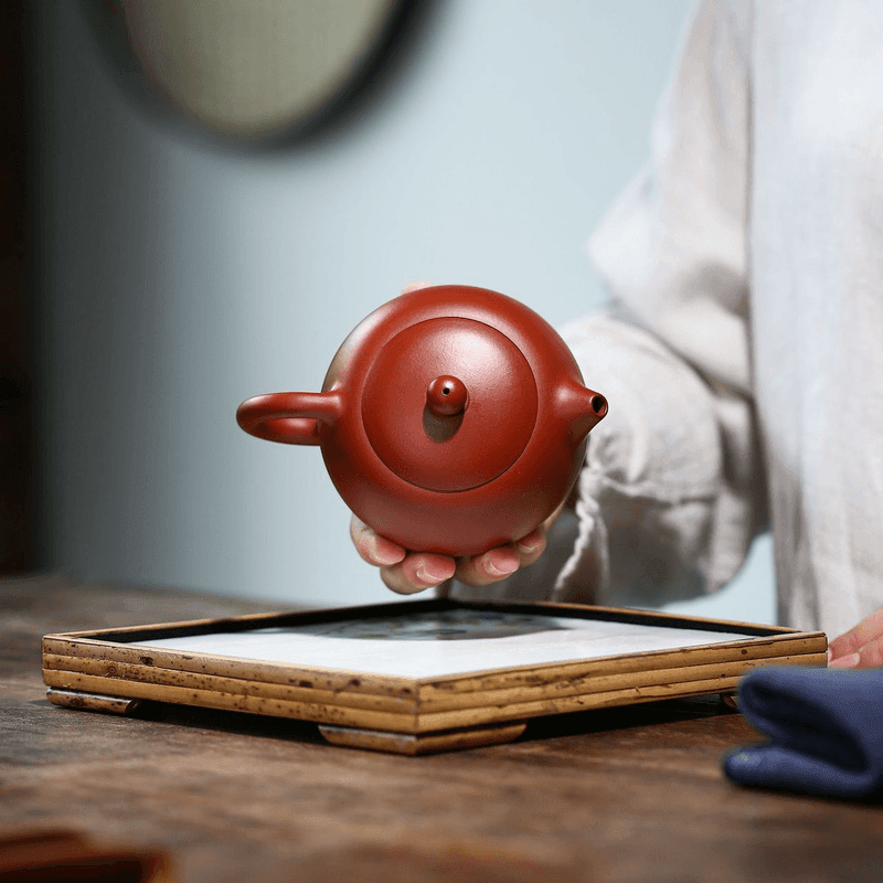 Yixing Zisha Teapot [Kagai Xishi] (Dahongpao - 220ml) - YIQIN TEA HOUSE | yiqinteahouse.com | 200-300ml, teapot, teapot hot picks, teaware, zisha teapot