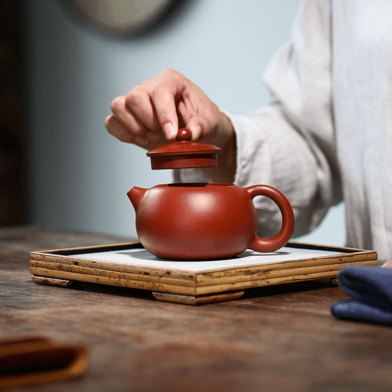 Yixing Zisha Teapot [Kagai Xishi] (Dahongpao - 220ml) - YIQIN TEA HOUSE | yiqinteahouse.com | 200-300ml, teapot, teapot hot picks, teaware, zisha teapot