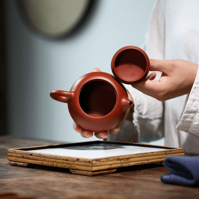 Yixing Zisha Teapot [Kagai Xishi] (Dahongpao - 220ml) - YIQIN TEA HOUSE | yiqinteahouse.com | 200-300ml, teapot, teapot hot picks, teaware, zisha teapot