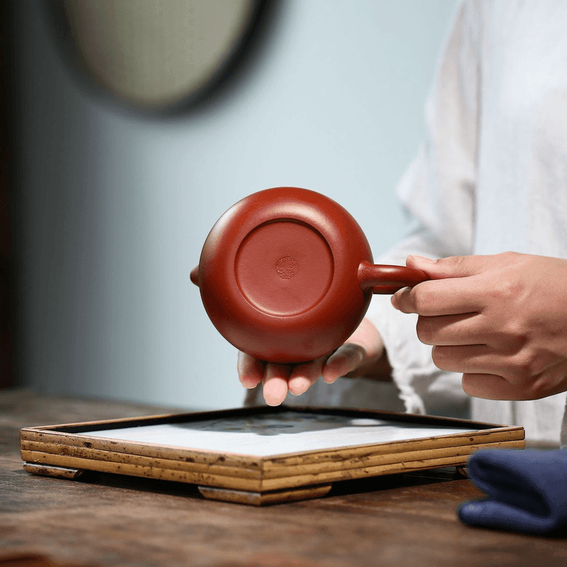 Yixing Zisha Teapot [Kagai Xishi] (Dahongpao - 220ml) - YIQIN TEA HOUSE | yiqinteahouse.com | 200-300ml, teapot, teapot hot picks, teaware, zisha teapot