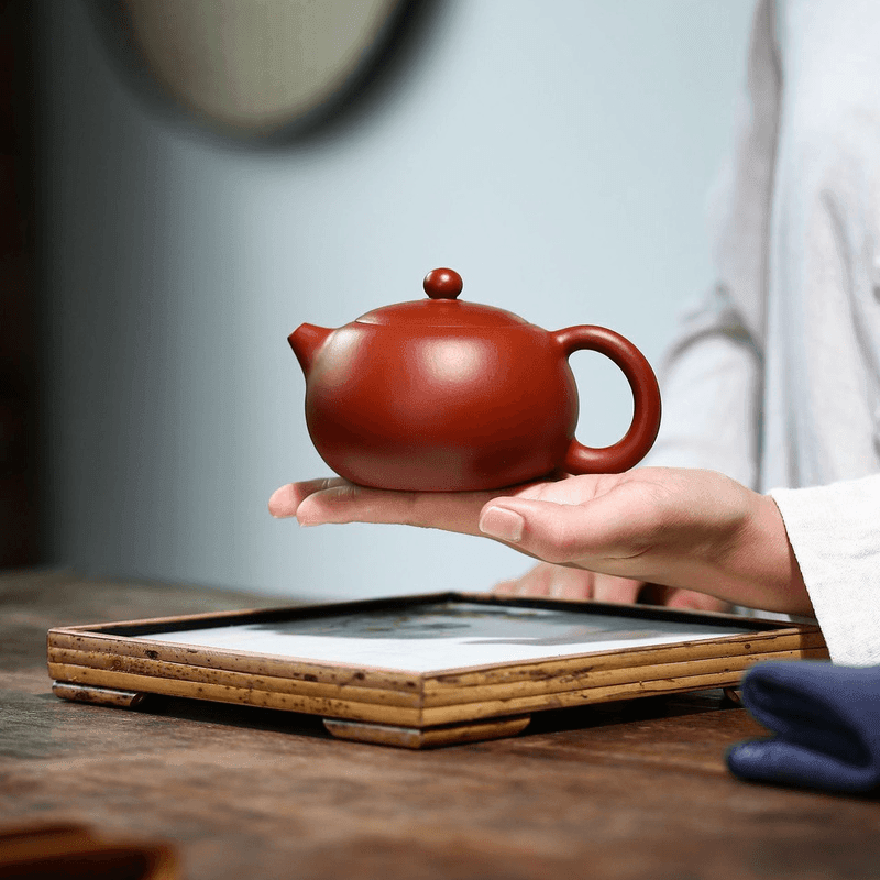 Yixing Zisha Teapot [Kagai Xishi] (Dahongpao - 220ml) - YIQIN TEA HOUSE | yiqinteahouse.com | 200-300ml, teapot, teapot hot picks, teaware, zisha teapot