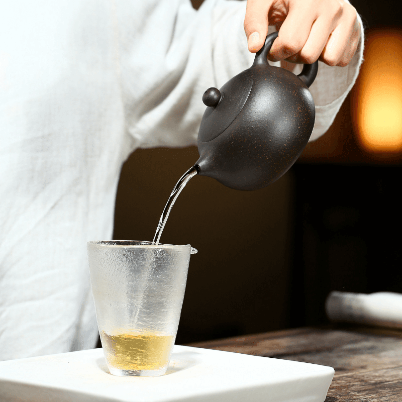 Yixing Zisha Teapot [Kagai Xishi] (Hei Jin Sha - 250ml) - YIQIN TEA HOUSE | yiqinteahouse.com | 200-300ml, teapot, teaware, zisha teapot