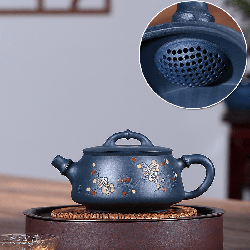 Yixing Zisha Teapot [Kuan Kou Shi Piao] (Tian Qing Ni - 250ml) - YIQIN TEA HOUSE | yiqinteahouse.com | 200-300ml, new arrival, teapot, teaware, zisha teapot