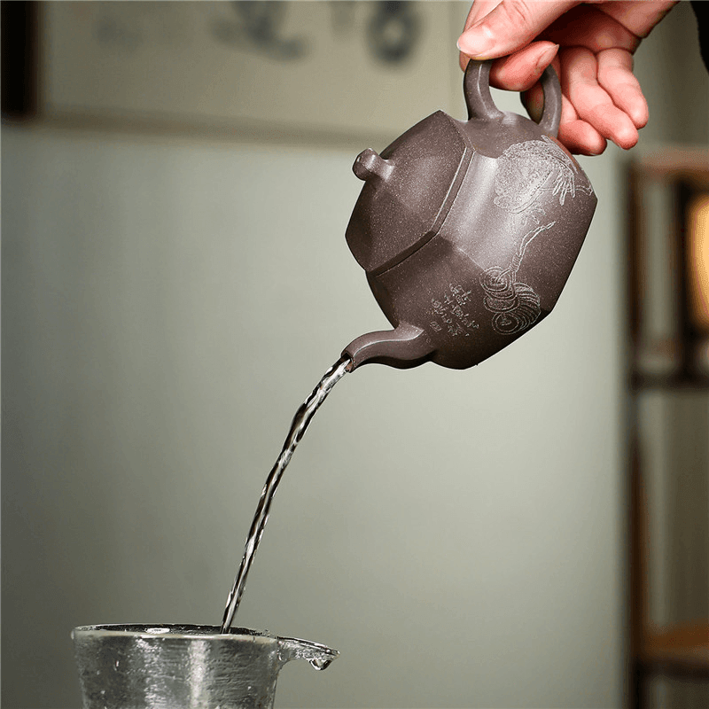 Yixing Zisha Teapot [Lifang Nacai] (Qinghua Ni - 250ml) - YIQIN TEA HOUSE | yiqinteahouse.com | 200-300ml, new arrival, teapot, teaware, zisha teapot