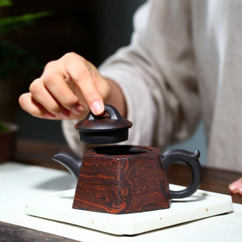 Yixing Zisha Teapot [Liufang Jing Lan] (Lao Zi Ni/Jiao Ni - 230ml) - YIQIN TEA HOUSE | yiqinteahouse.com | 200-300ml, teapot, teaware, zisha teapot