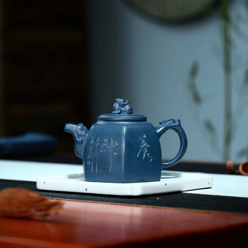 Yixing Zisha Teapot [Liufang Shenyun] (Tian Qing Ni - 320ml) - YIQIN TEA HOUSE | yiqinteahouse.com | >300ml, new arrival, teapot, teaware, zisha teapot