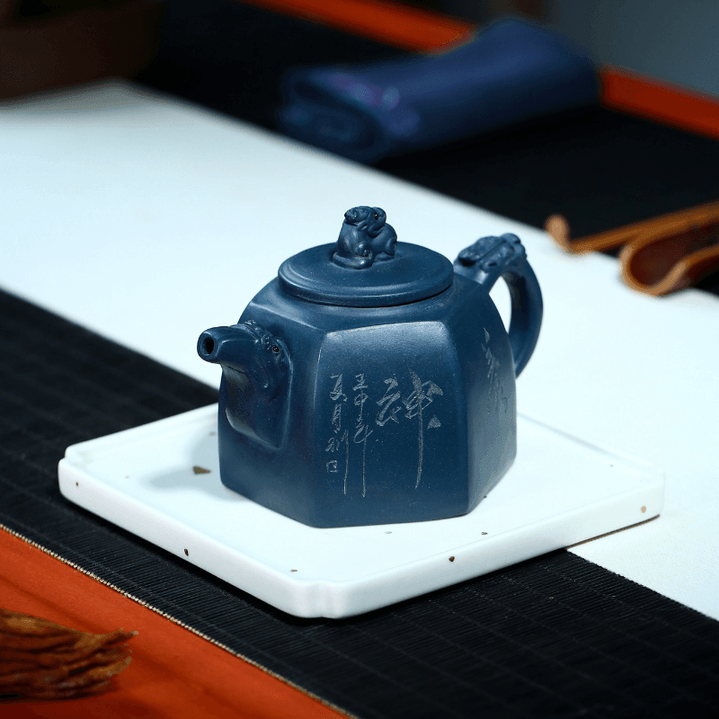 Yixing Zisha Teapot [Liufang Shenyun] (Tian Qing Ni - 320ml) - YIQIN TEA HOUSE | yiqinteahouse.com | >300ml, new arrival, teapot, teaware, zisha teapot