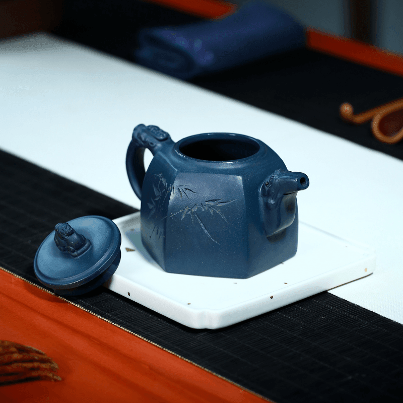 Yixing Zisha Teapot [Liufang Shenyun] (Tian Qing Ni - 320ml) - YIQIN TEA HOUSE | yiqinteahouse.com | >300ml, new arrival, teapot, teaware, zisha teapot