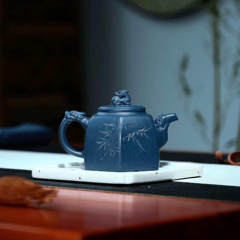 Yixing Zisha Teapot [Liufang Shenyun] (Tian Qing Ni - 320ml) - YIQIN TEA HOUSE | yiqinteahouse.com | >300ml, new arrival, teapot, teaware, zisha teapot