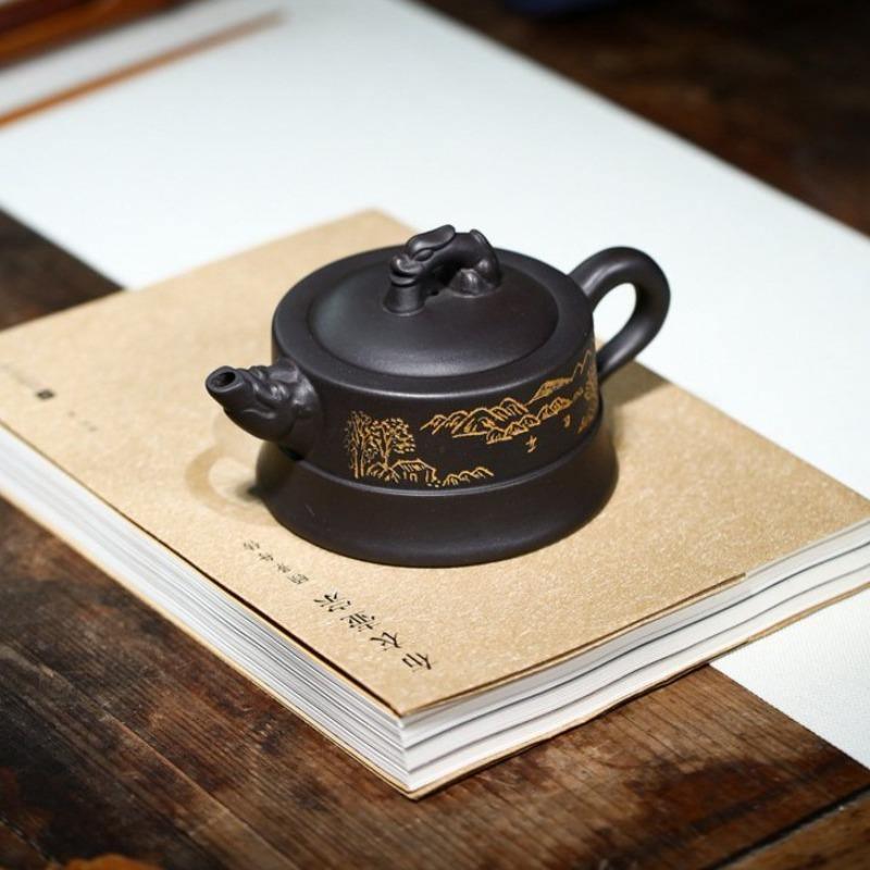 Yixing Zisha Teapot [Long Ting] (Wujin Ni - 225ml) - YIQIN TEA HOUSE | yiqinteahouse.com | 200-300ml, teapot, teaware, zisha teapot