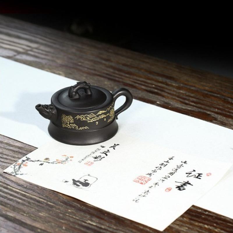 Yixing Zisha Teapot [Long Ting] (Wujin Ni - 225ml) - YIQIN TEA HOUSE | yiqinteahouse.com | 200-300ml, teapot, teaware, zisha teapot