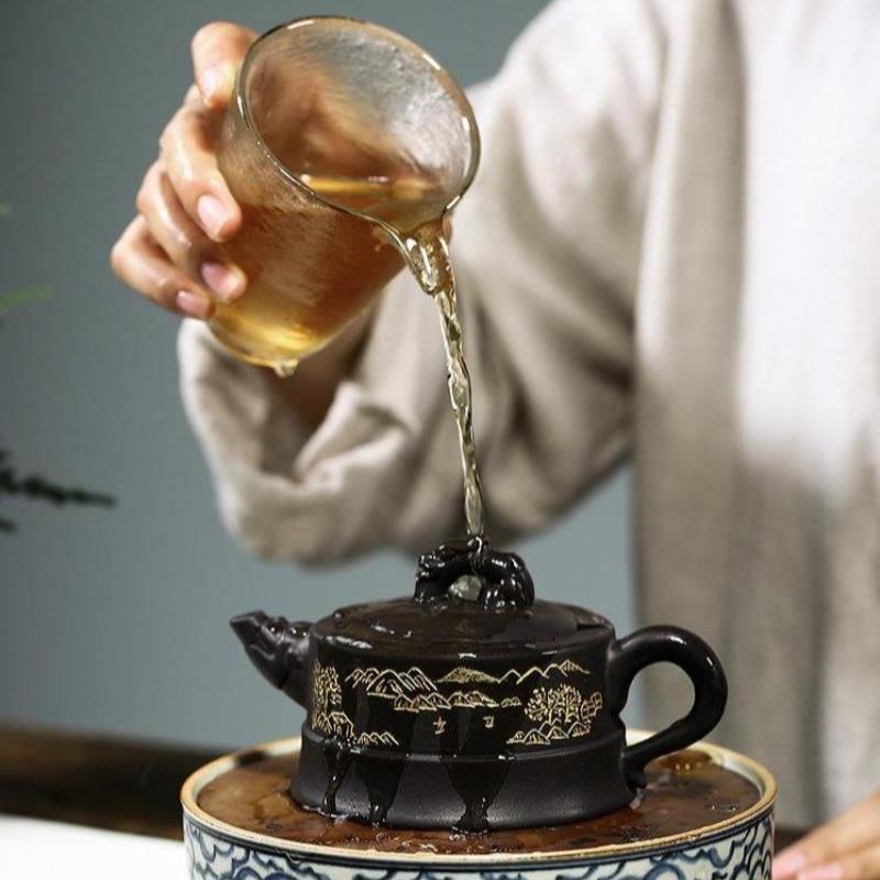 Yixing Zisha Teapot [Long Ting] (Wujin Ni - 225ml) - YIQIN TEA HOUSE | yiqinteahouse.com | 200-300ml, teapot, teaware, zisha teapot