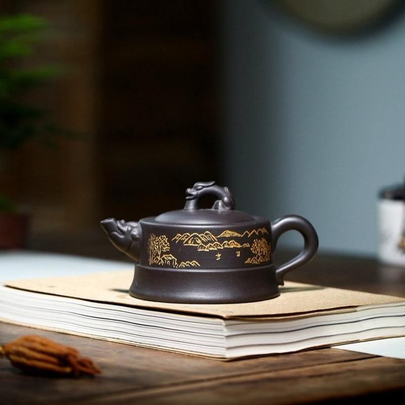 Yixing Zisha Teapot [Long Ting] (Wujin Ni - 225ml) - YIQIN TEA HOUSE | yiqinteahouse.com | 200-300ml, teapot, teaware, zisha teapot