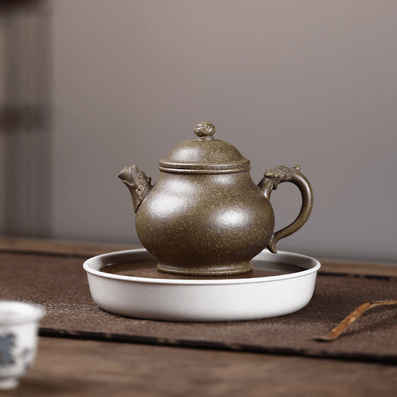 Yixing Zisha Teapot [Long Yun Pan Hu] (Long Bei Qing - 260ml) - YIQIN TEA HOUSE | yiqinteahouse.com | 200-300ml, new arrival, teapot, teaware, zisha teapot