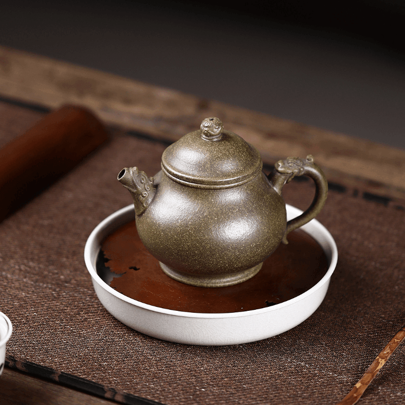 Yixing Zisha Teapot [Long Yun Pan Hu] (Long Bei Qing - 260ml) - YIQIN TEA HOUSE | yiqinteahouse.com | 200-300ml, new arrival, teapot, teaware, zisha teapot