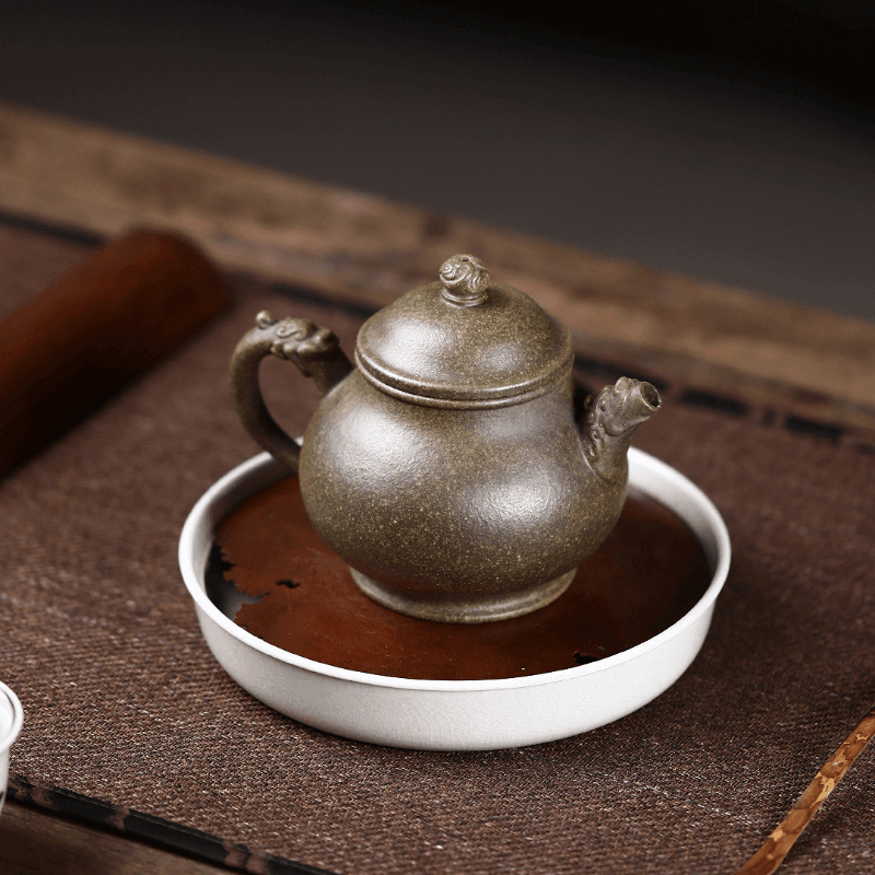 Yixing Zisha Teapot [Long Yun Pan Hu] (Long Bei Qing - 260ml) - YIQIN TEA HOUSE | yiqinteahouse.com | 200-300ml, new arrival, teapot, teaware, zisha teapot