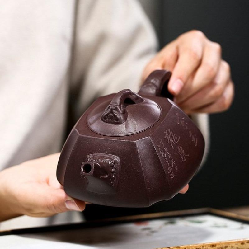 Yixing Zisha Teapot [Longquan] (Zi Ni - 260ml) - YIQIN TEA HOUSE | yiqinteahouse.com | >300ml, teapot, teaware, zisha teapot