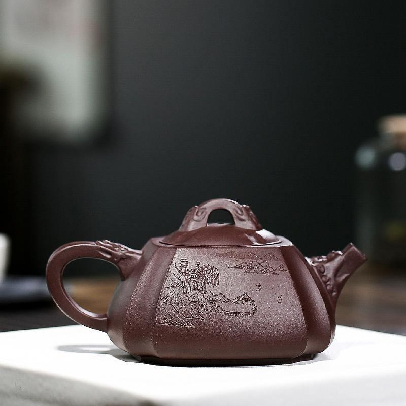 Yixing Zisha Teapot [Longquan] (Zi Ni - 260ml) - YIQIN TEA HOUSE | yiqinteahouse.com | >300ml, teapot, teaware, zisha teapot