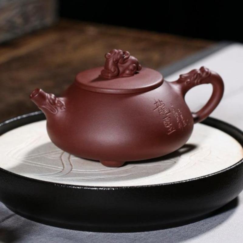 Yixing Zisha Teapot [Longxi Shi Piao] (Zi Ni - 250ml) - YIQIN TEA HOUSE | yiqinteahouse.com | 200-300ml, teapot, teaware, zisha teapot