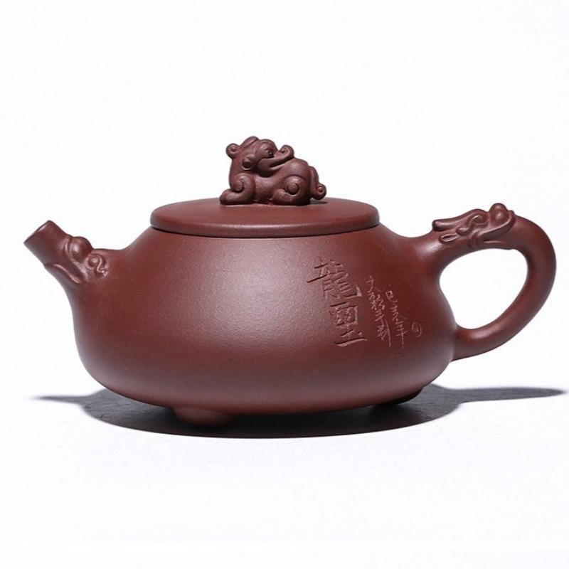 Yixing Zisha Teapot [Longxi Shi Piao] (Zi Ni - 250ml) - YIQIN TEA HOUSE | yiqinteahouse.com | 200-300ml, teapot, teaware, zisha teapot