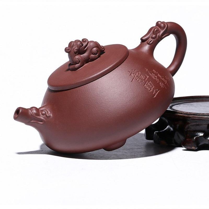 Yixing Zisha Teapot [Longxi Shi Piao] (Zi Ni - 250ml) - YIQIN TEA HOUSE | yiqinteahouse.com | 200-300ml, teapot, teaware, zisha teapot