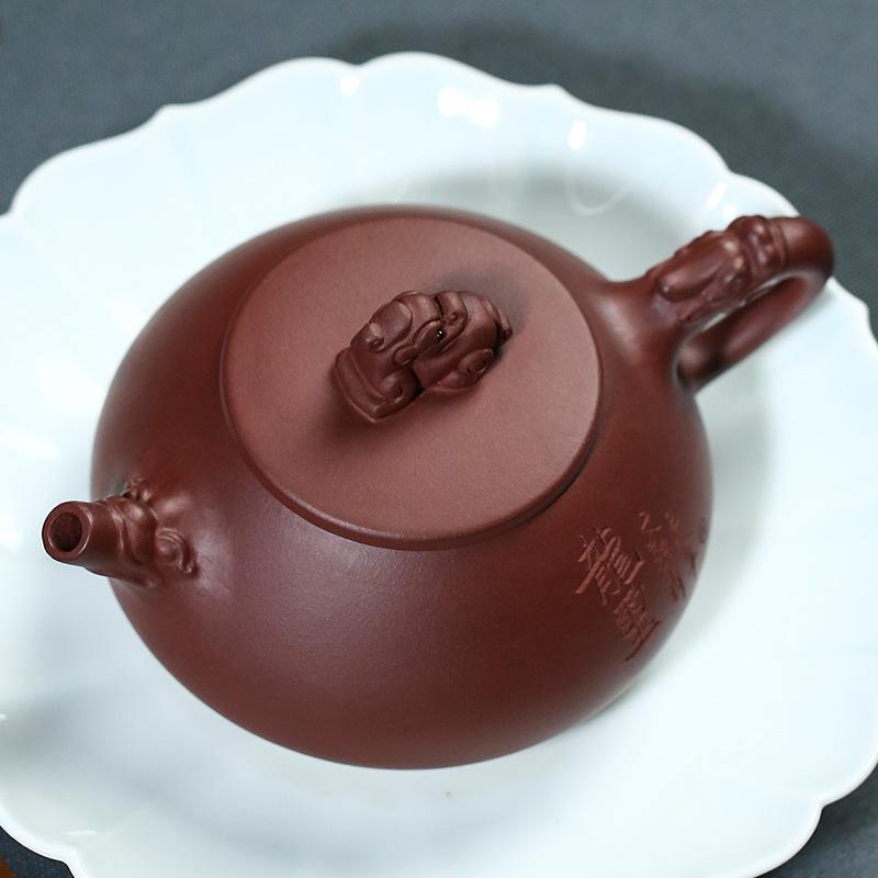 Yixing Zisha Teapot [Longxi Shi Piao] (Zi Ni - 250ml) - YIQIN TEA HOUSE | yiqinteahouse.com | 200-300ml, teapot, teaware, zisha teapot