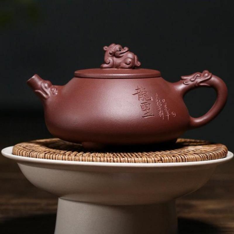 Yixing Zisha Teapot [Longxi Shi Piao] (Zi Ni - 250ml) - YIQIN TEA HOUSE | yiqinteahouse.com | 200-300ml, teapot, teaware, zisha teapot