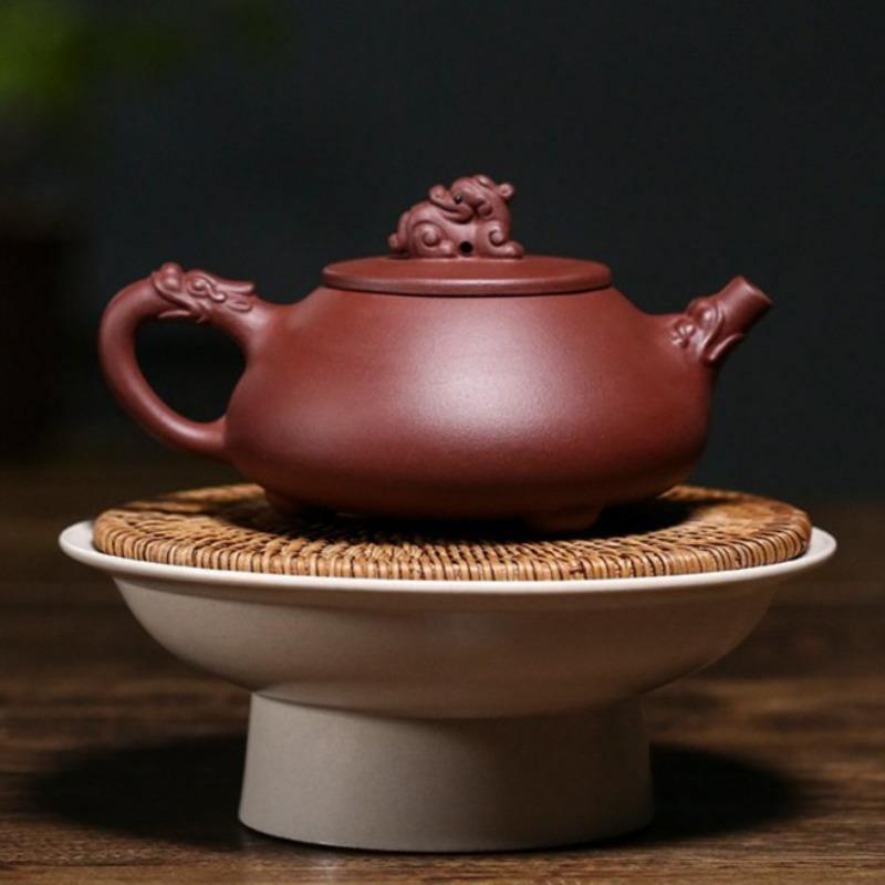 Yixing Zisha Teapot [Longxi Shi Piao] (Zi Ni - 250ml) - YIQIN TEA HOUSE | yiqinteahouse.com | 200-300ml, teapot, teaware, zisha teapot