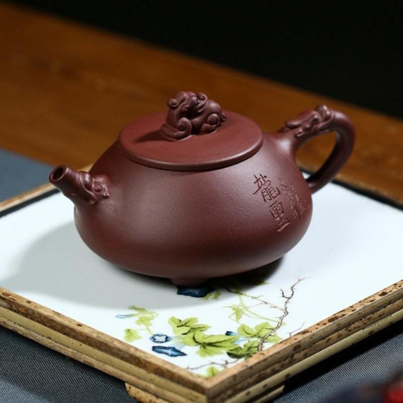 Yixing Zisha Teapot [Longxi Shi Piao] (Zi Ni - 250ml) - YIQIN TEA HOUSE | yiqinteahouse.com | 200-300ml, teapot, teaware, zisha teapot