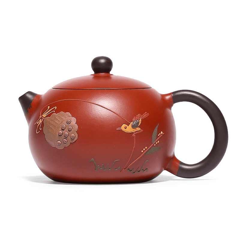 Yixing Zisha Teapot [Lotus Seed Xishi] (Zhu Ni - 200ml) - YIQIN TEA HOUSE | yiqinteahouse.com | 200-300ml, teapot, teaware, zisha teapot