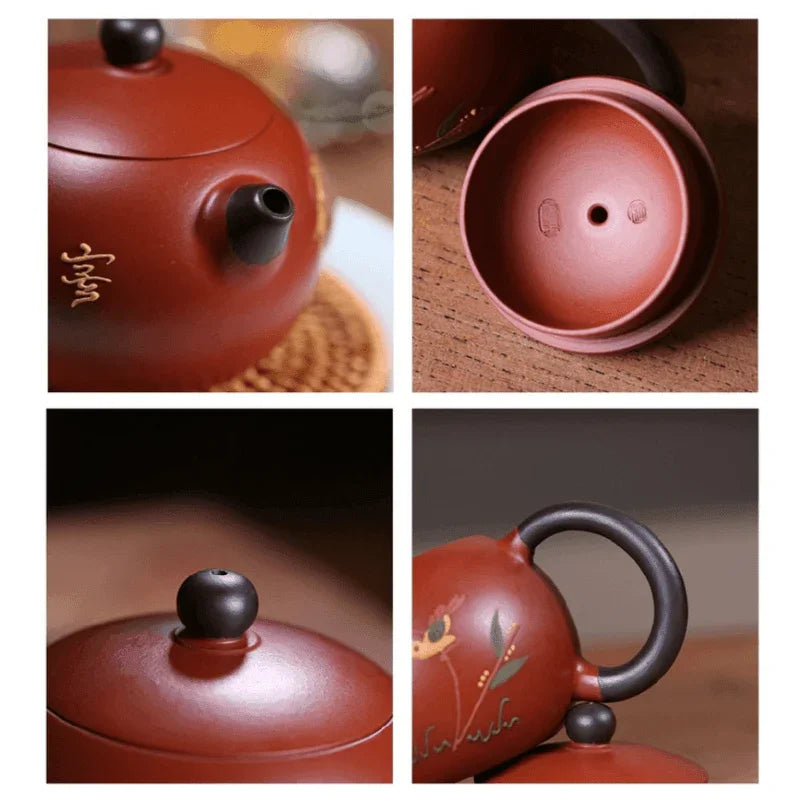 Yixing Zisha Teapot [Lotus Seed Xishi] (Zhu Ni - 200ml) - YIQIN TEA HOUSE | yiqinteahouse.com | 200-300ml, teapot, teaware, zisha teapot